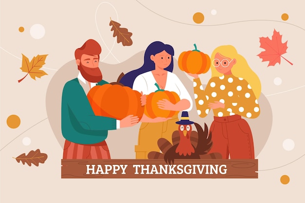 Flat thanksgiving background