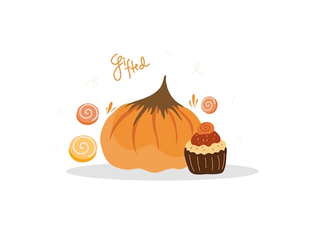 flat thanksgiving food set for Thanksgiving concept with flat design resources and background