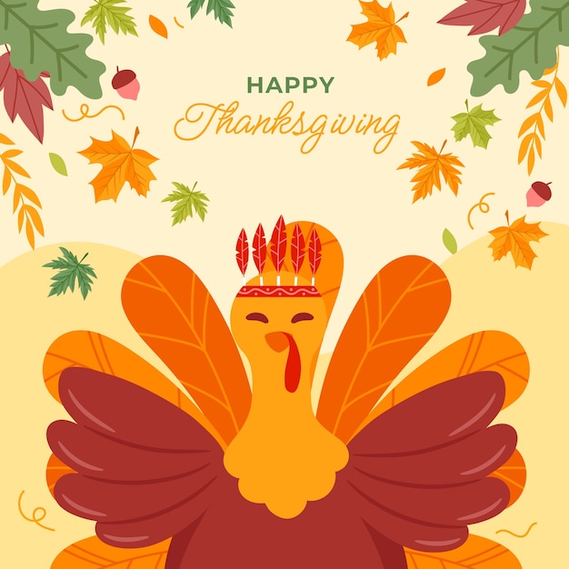 Flat thanksgiving illustration