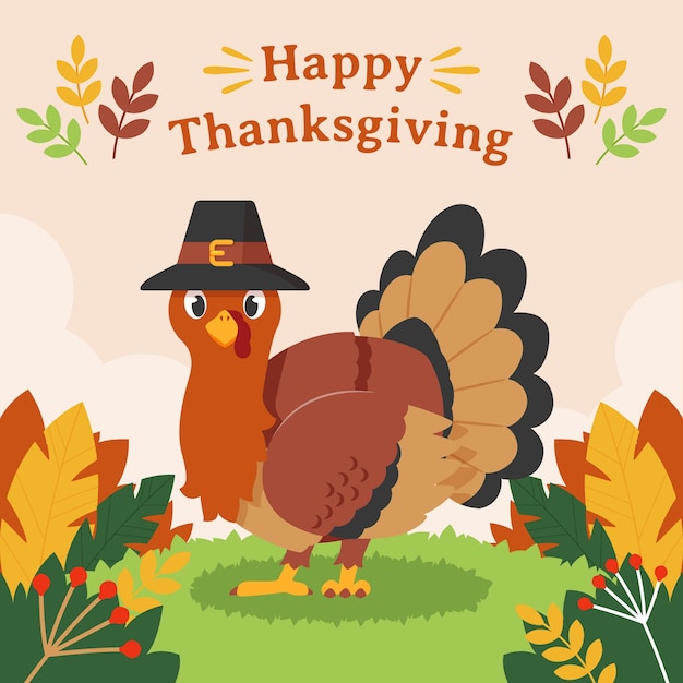 Flat thanksgiving illustration