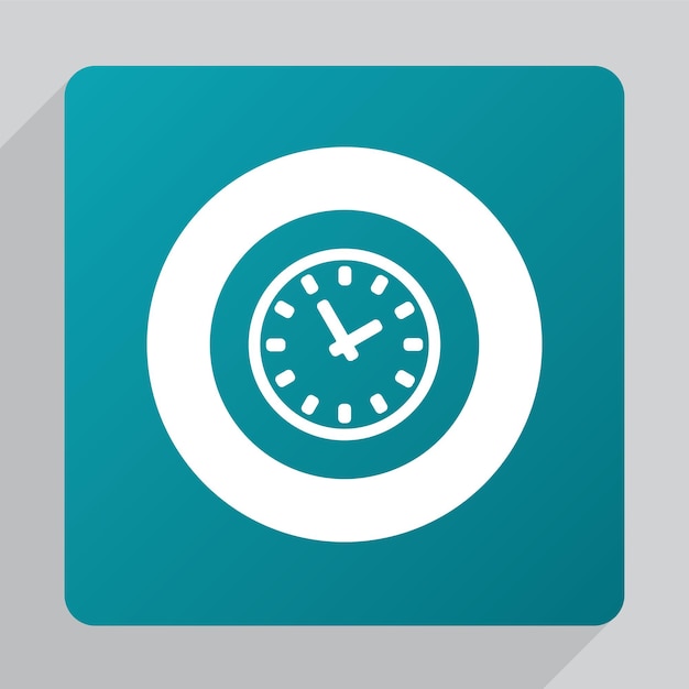 Flat Time icon, white on green background