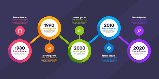 Flat timeline infographic template