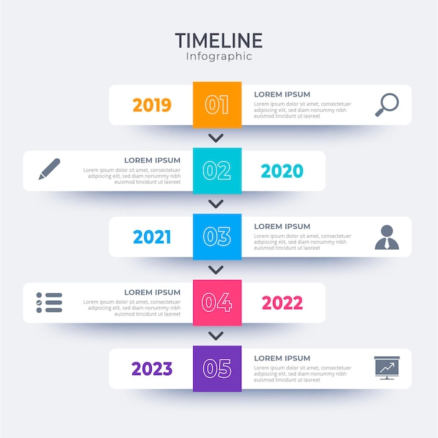 Flat timeline infographic template