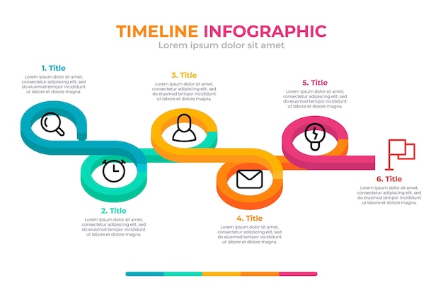 Flat timeline infographic template