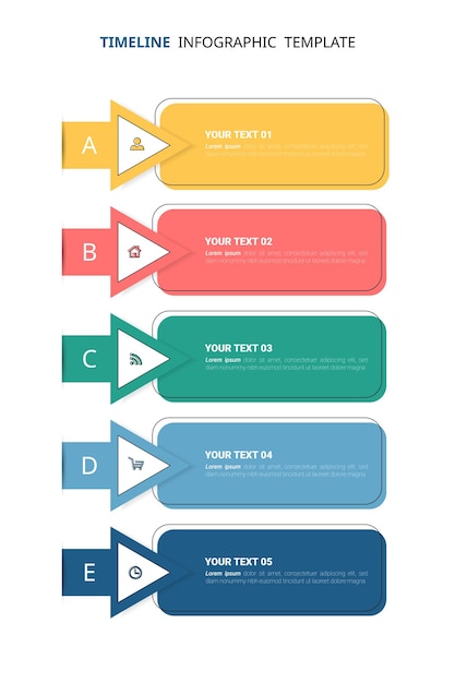 Flat timeline infographic template