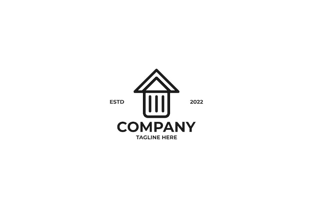 Flat trash house logo design vector illustration idea