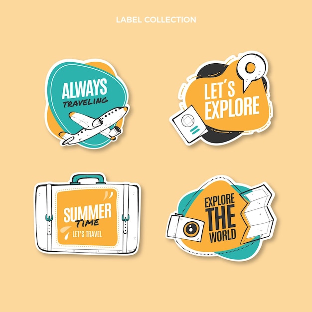 Flat travel labels template