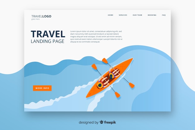 Flat travel landing page