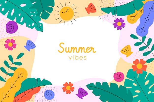 Flat tropical summer background