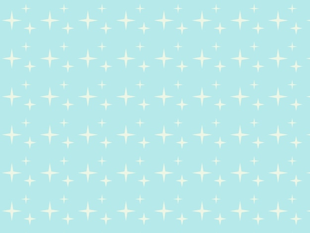 Flat twinkle star or shiny flare pattern on retro turquoise green background