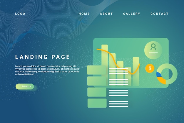 Flat ui UX design landing page