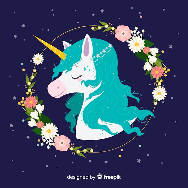 Flat unicorn background