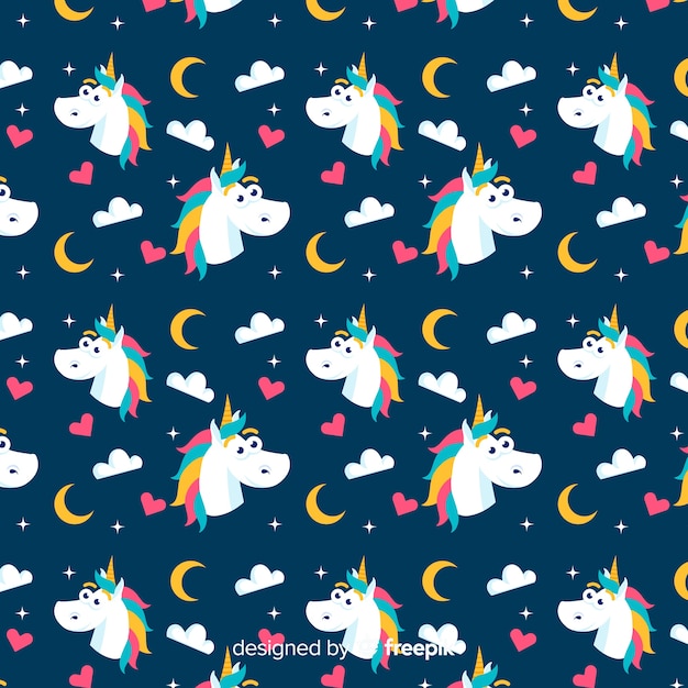 Flat unicorn pattern