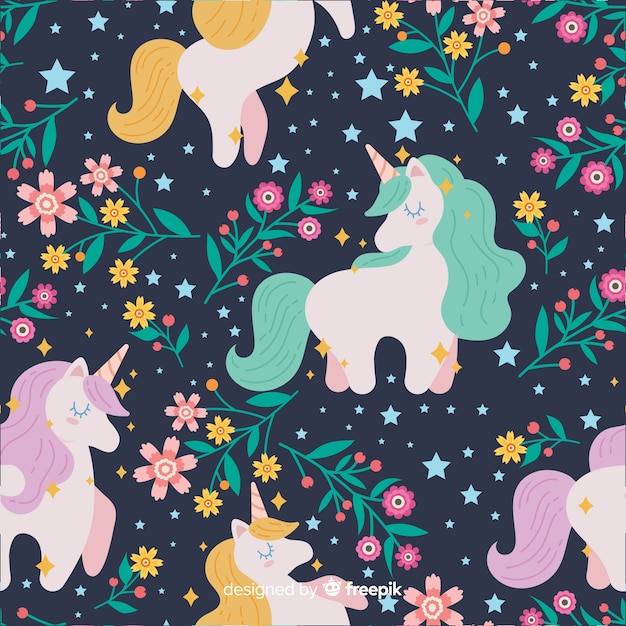 Flat unicorn pattern