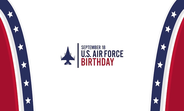 Flat US Air Force Birthday Vector Background