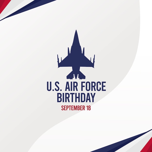 Flat US Air Force Birthday Vector