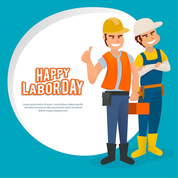 Flat US Labor Day Illustration