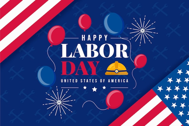 Flat usa labor day background