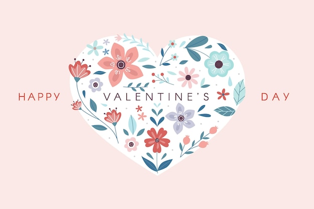 Flat valentine's day background