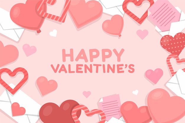 Flat valentine's day background