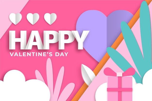 Flat valentine's day background