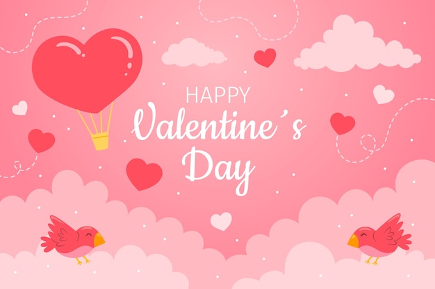 Flat valentine's day background