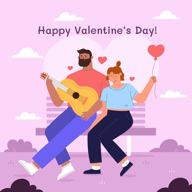 Flat valentine's day illustration