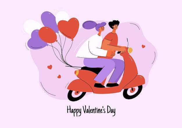 Flat valentine's day illustration