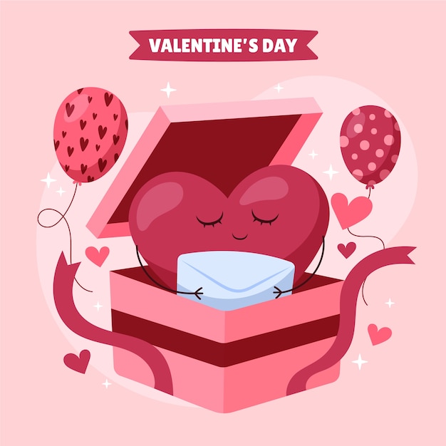 Flat valentine's day illustration