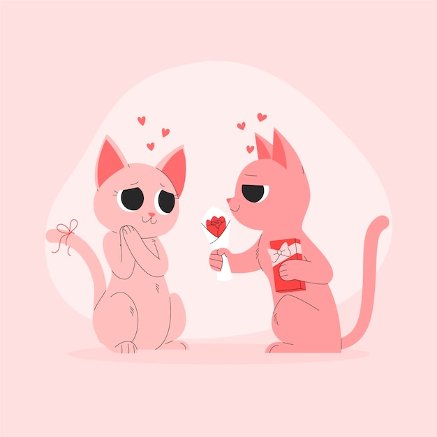 Flat valentine's day illustration