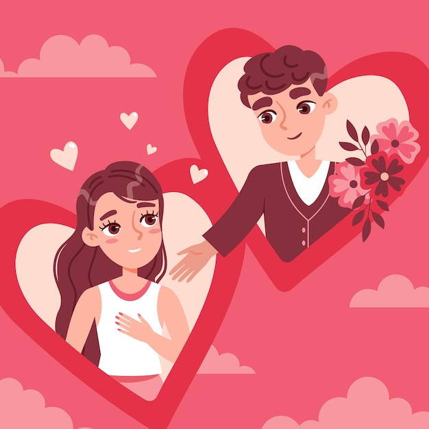 Flat valentine's day illustration