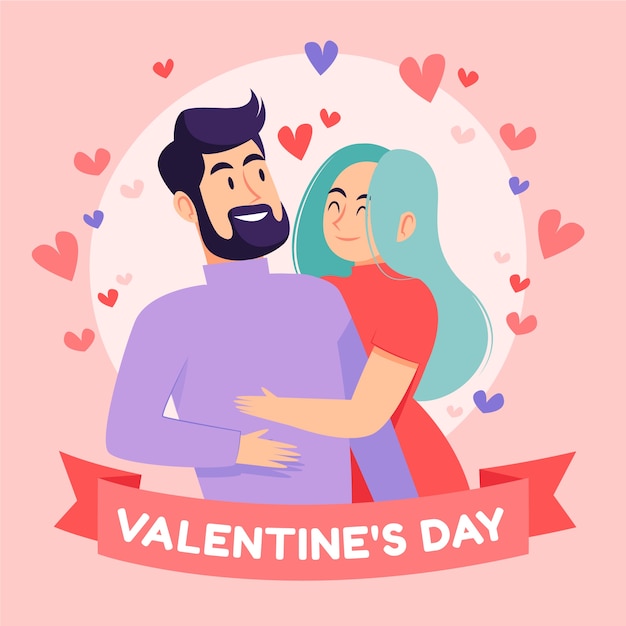 Flat valentine's day illustration