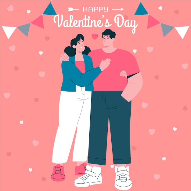 Flat valentine's day illustration