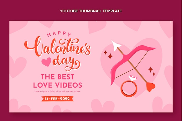 Flat valentine's day youtube thumbnail