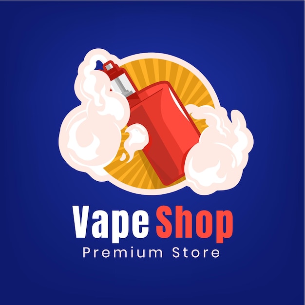 Vector flat vape shop logo editable text vector