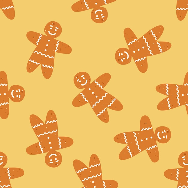 Flat vector cartoon seamless pattern with ginger men.