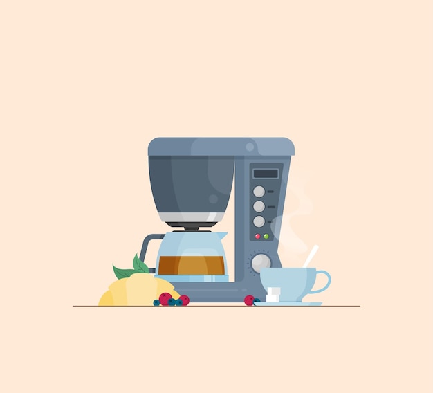 Flat vector coffee machine icon