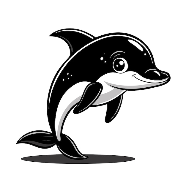 flat vector cute design of dolphin