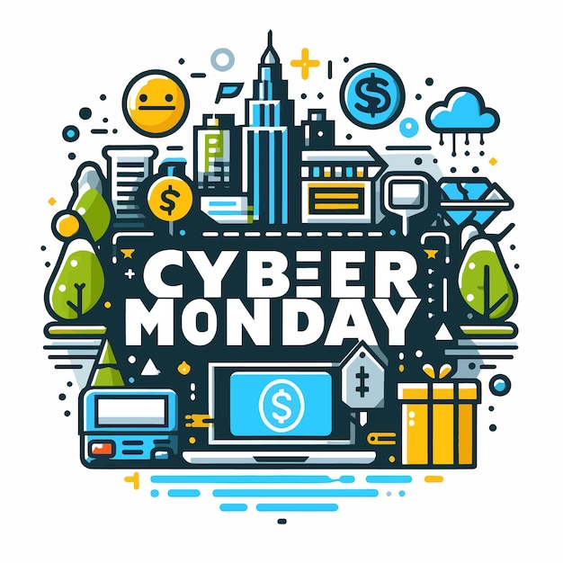 Flat vector Cyber Monday background