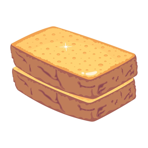 A flat vector design of baguette bread