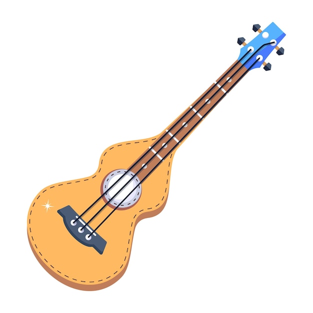 A flat vector design of guitar