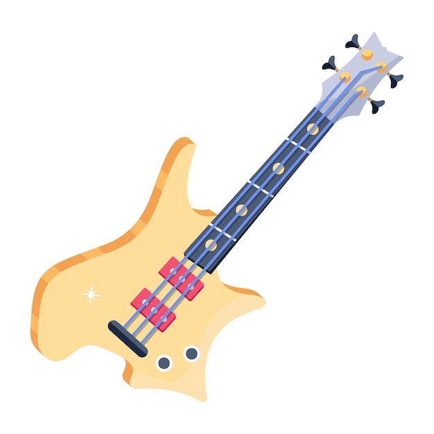 A flat vector design of guitar