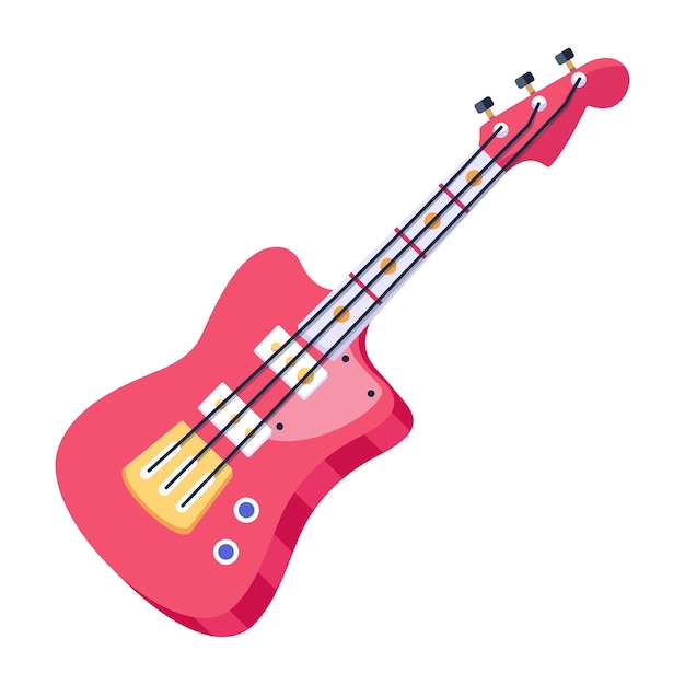 A flat vector design of guitar