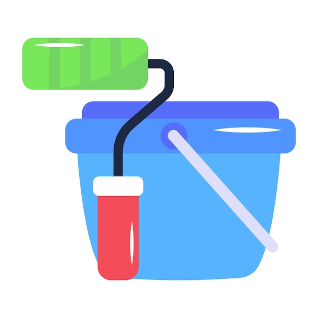 A flat vector design of paint roller