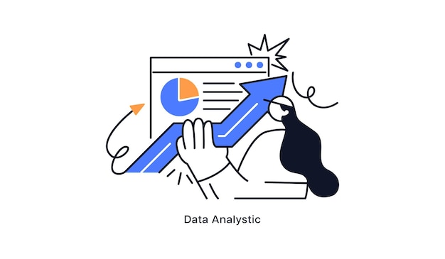 Flat vector design statistical and Data analysis for business finance investment concept Flat vector illustration isolated on white background