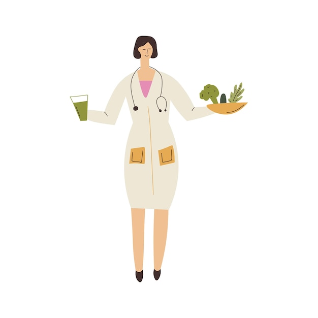 Flat vector dietitian illustration