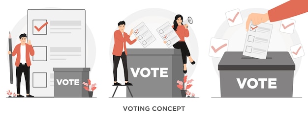 Vector flat vector elections voting concept illustration