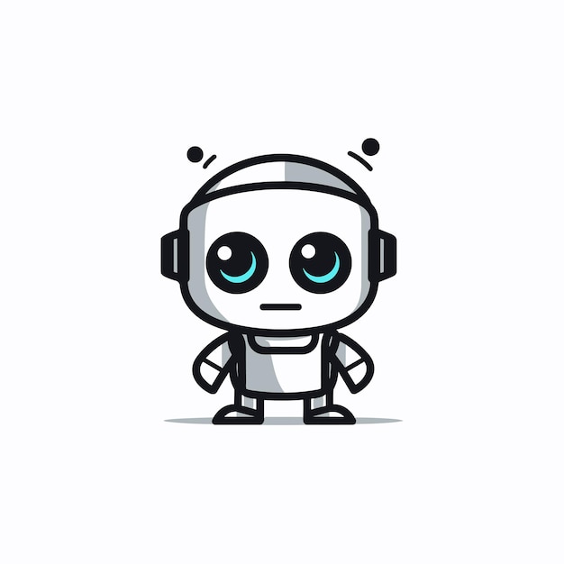 Flat vector of a flat vector cartoon character wearing headphones