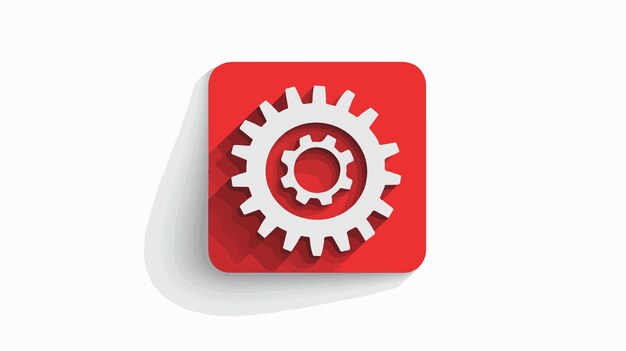 Flat Vector Gear Icon as Settings Symbol App Professional App Development Concept