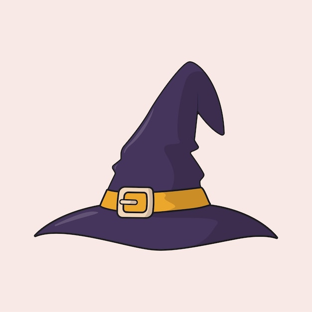 Vector flat vector halloween witch hat a pointy witchs hat icon illustration